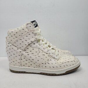 Nike Dunk Sky Hi Hidden Wedge Women's Cream Sneakers 543258-100 US Size 9
